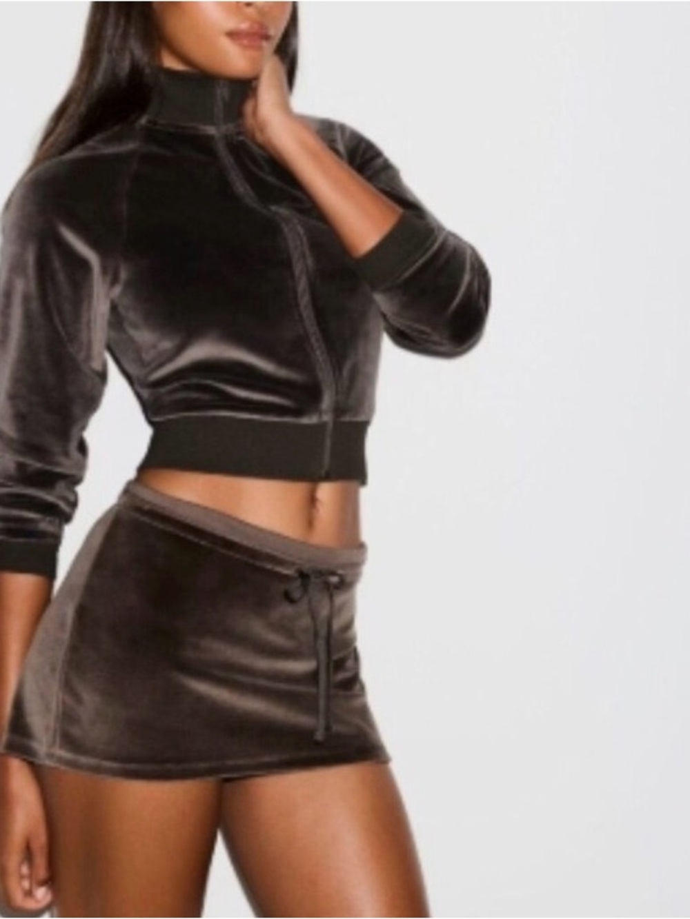 🌸 SKIMS Velour Mini Skirt | Dark Sepia | Size S | NWT 🏷️